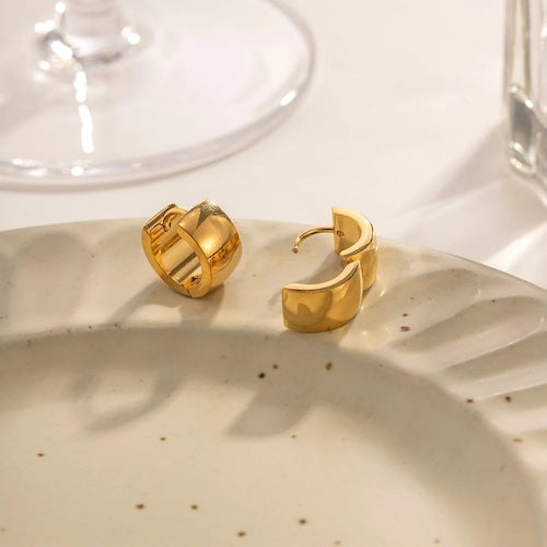 Charm Huggie Hoops | Waterproof 18k Gold & Silver
