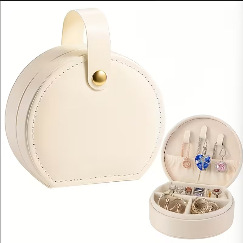 The Finishing Touch | Half Circle White Travel Jewelry Box