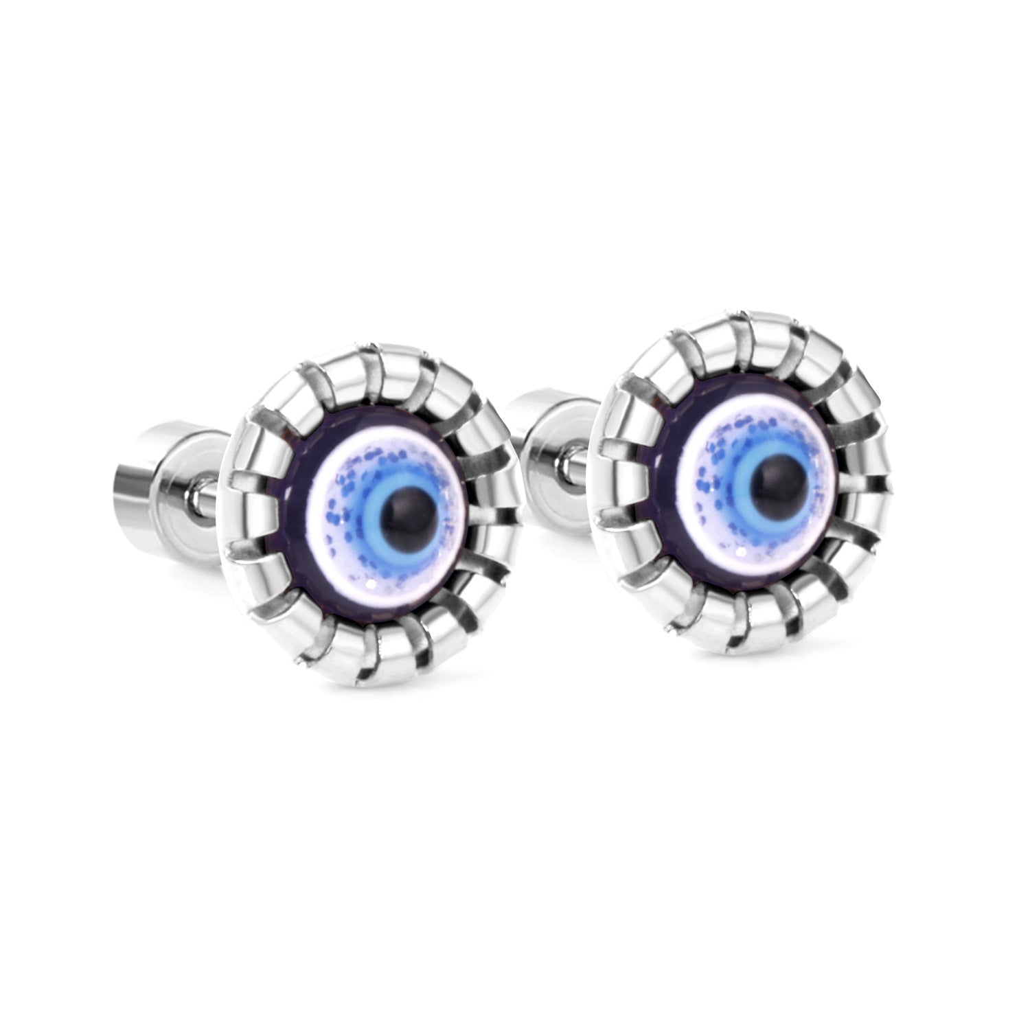 Dalila Blue Evil Eye Flat Back Studs