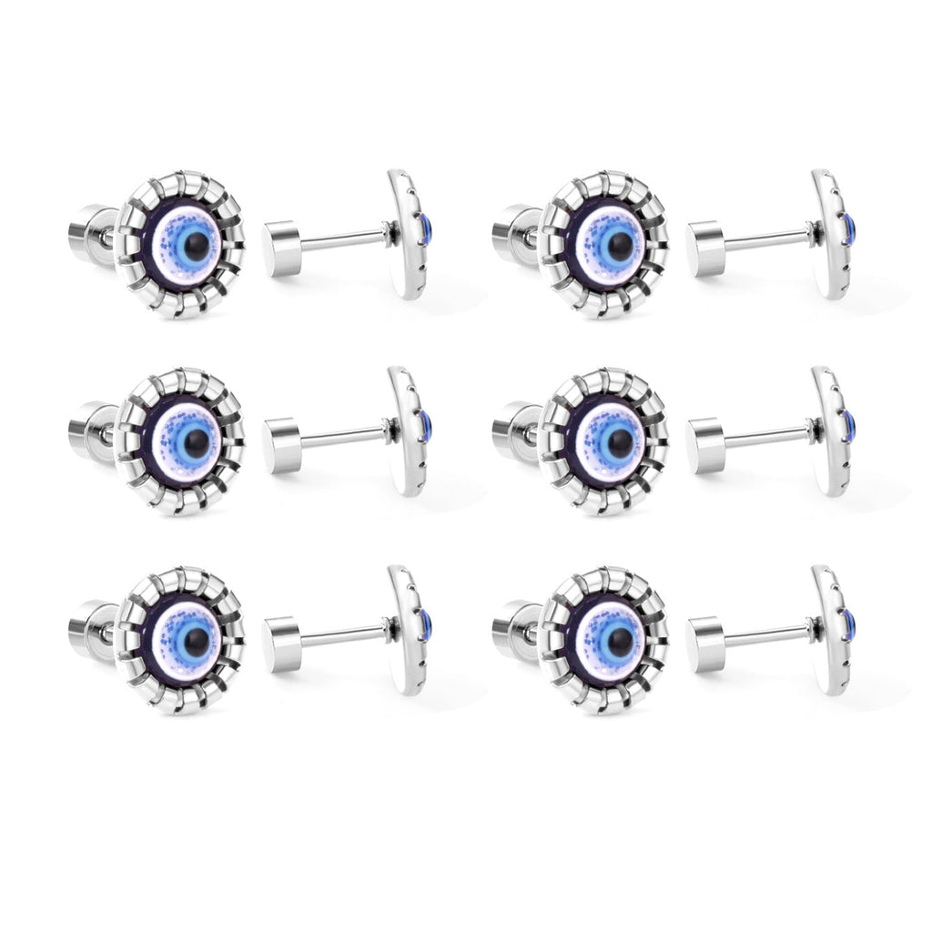 Dalila Blue Evil Eye Flat Back Studs