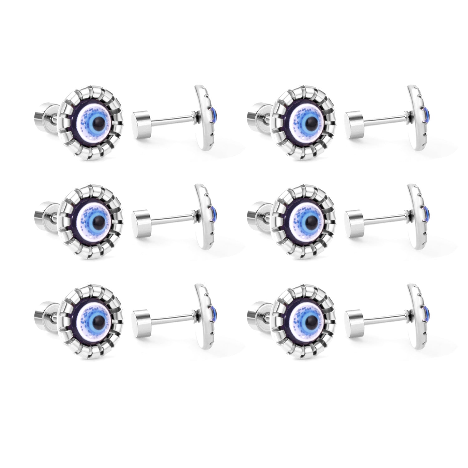 Dalila Blue Evil Eye Flat Back Studs